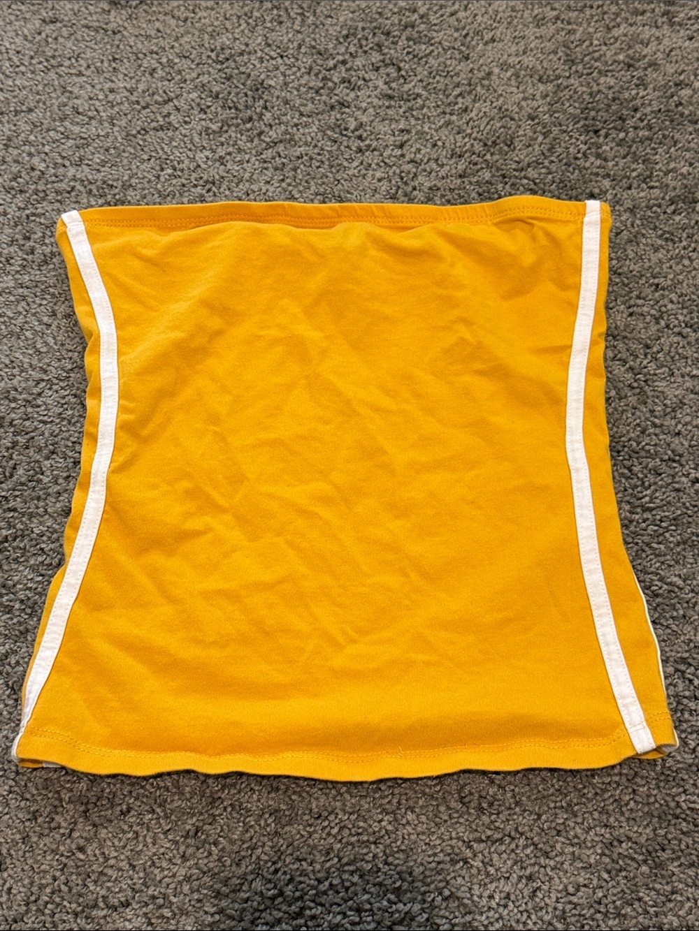 Ambiance Yellow Tube Top with White Side Stripes